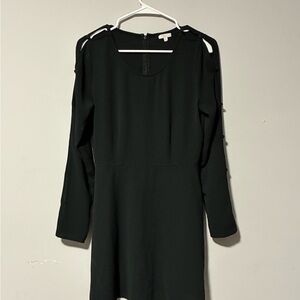 Tavik Black Cold-Shoulder Long-Sleeve Dress